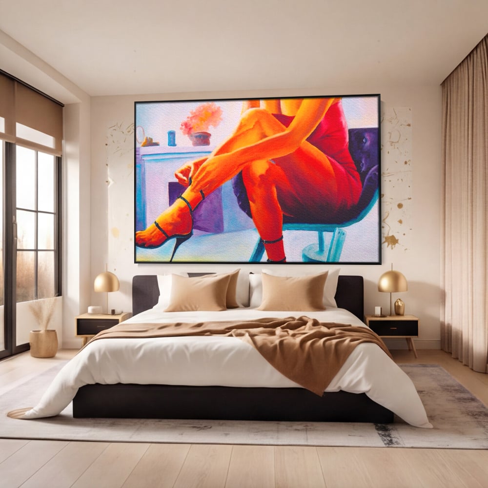 Tablou Canvas Premium, LuxCanva® A1368, Sexy Legs , Living, Femeie, Picioare, Frumusete, Senzual, Dressing, Culori Vibrante