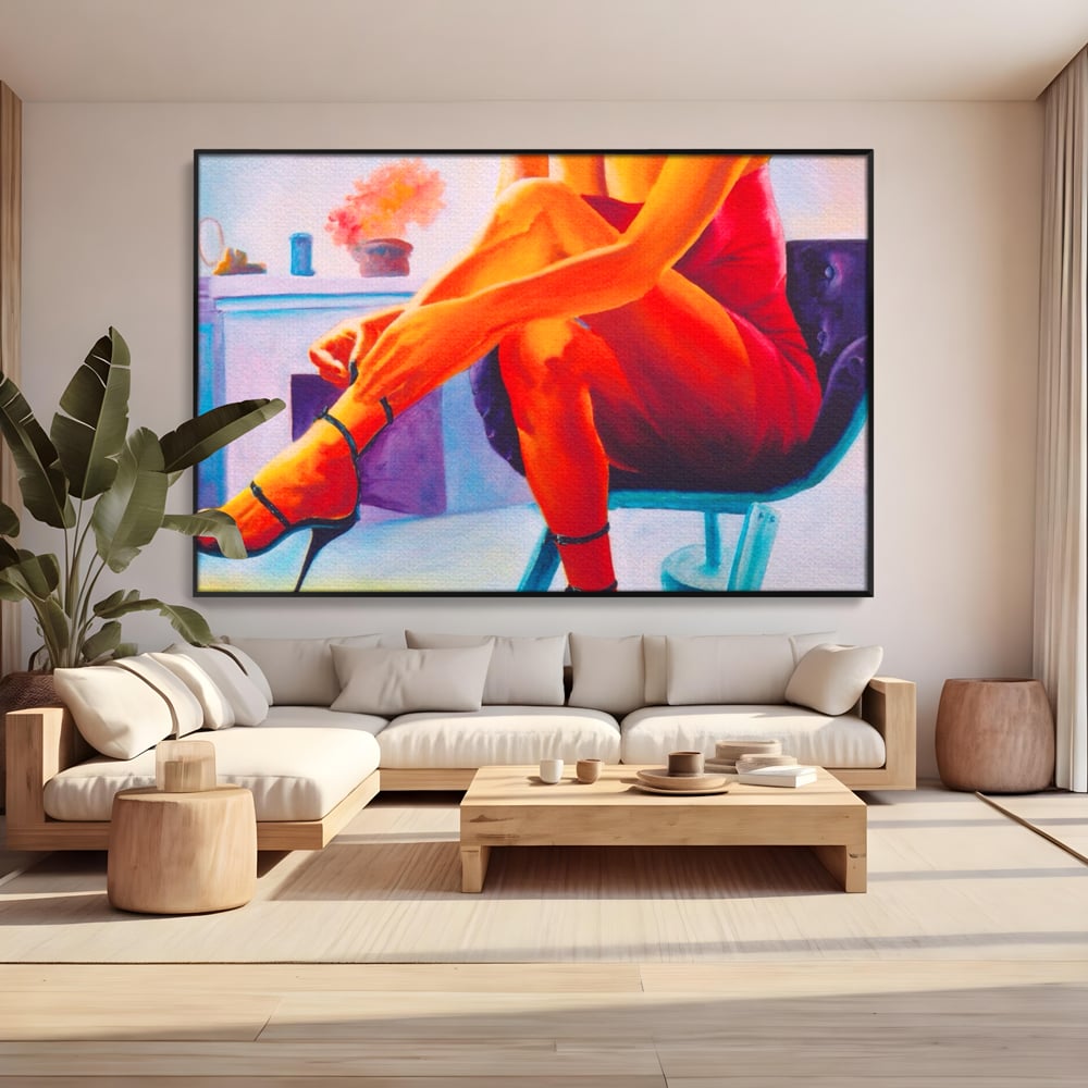 Tablou Canvas Premium, LuxCanva® A1368, Sexy Legs , Living, Femeie, Picioare, Frumusete, Senzual, Dressing, Culori Vibrante