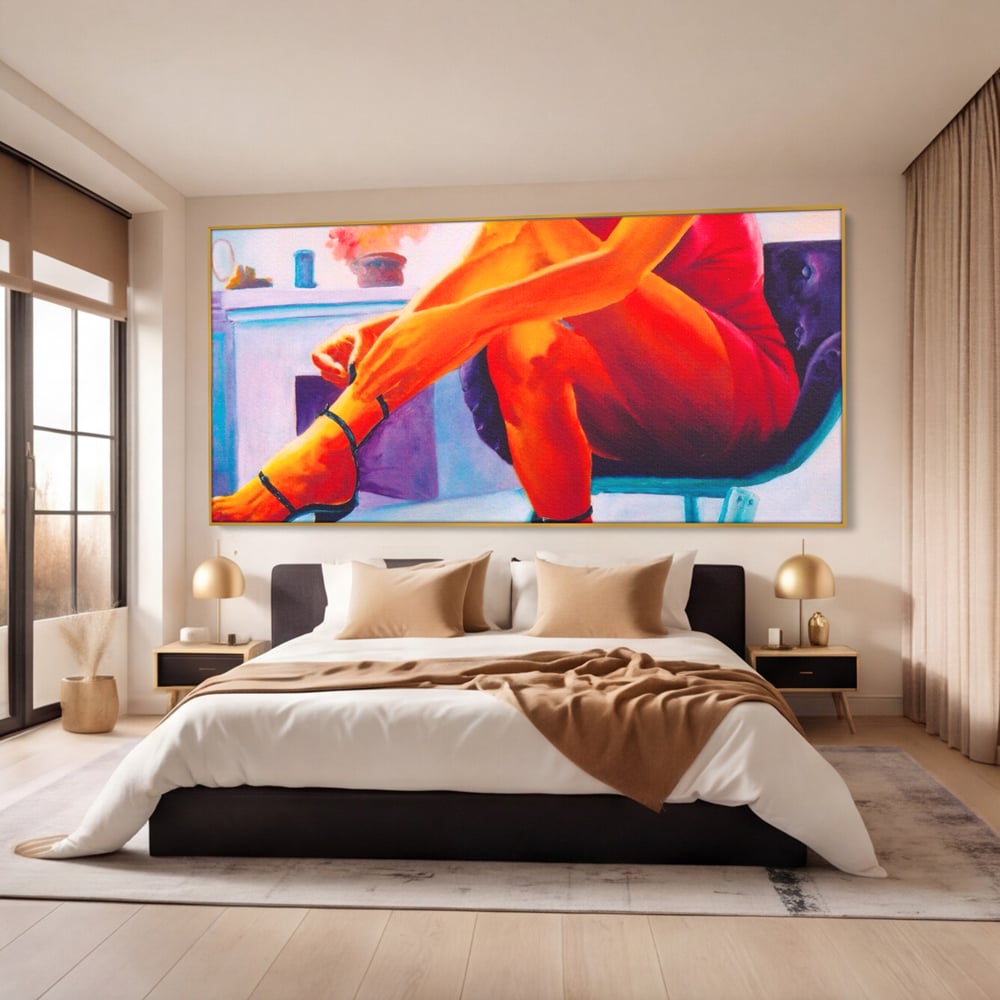 Tablou Canvas Premium, LuxCanva® A1368, Sexy Legs , Living, Femeie, Picioare, Frumusete, Senzual, Dressing, Culori Vibrante