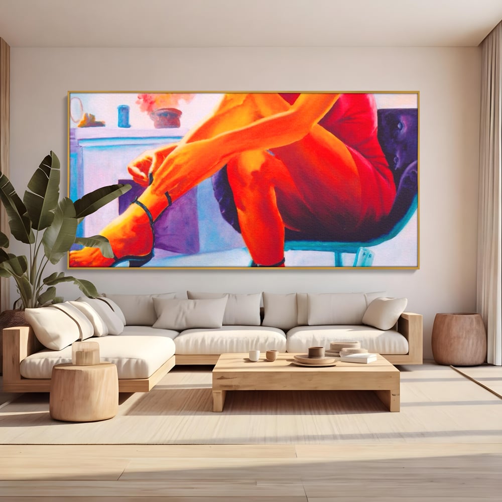 Tablou Canvas Premium, LuxCanva® A1368, Sexy Legs , Living, Femeie, Picioare, Frumusete, Senzual, Dressing, Culori Vibrante