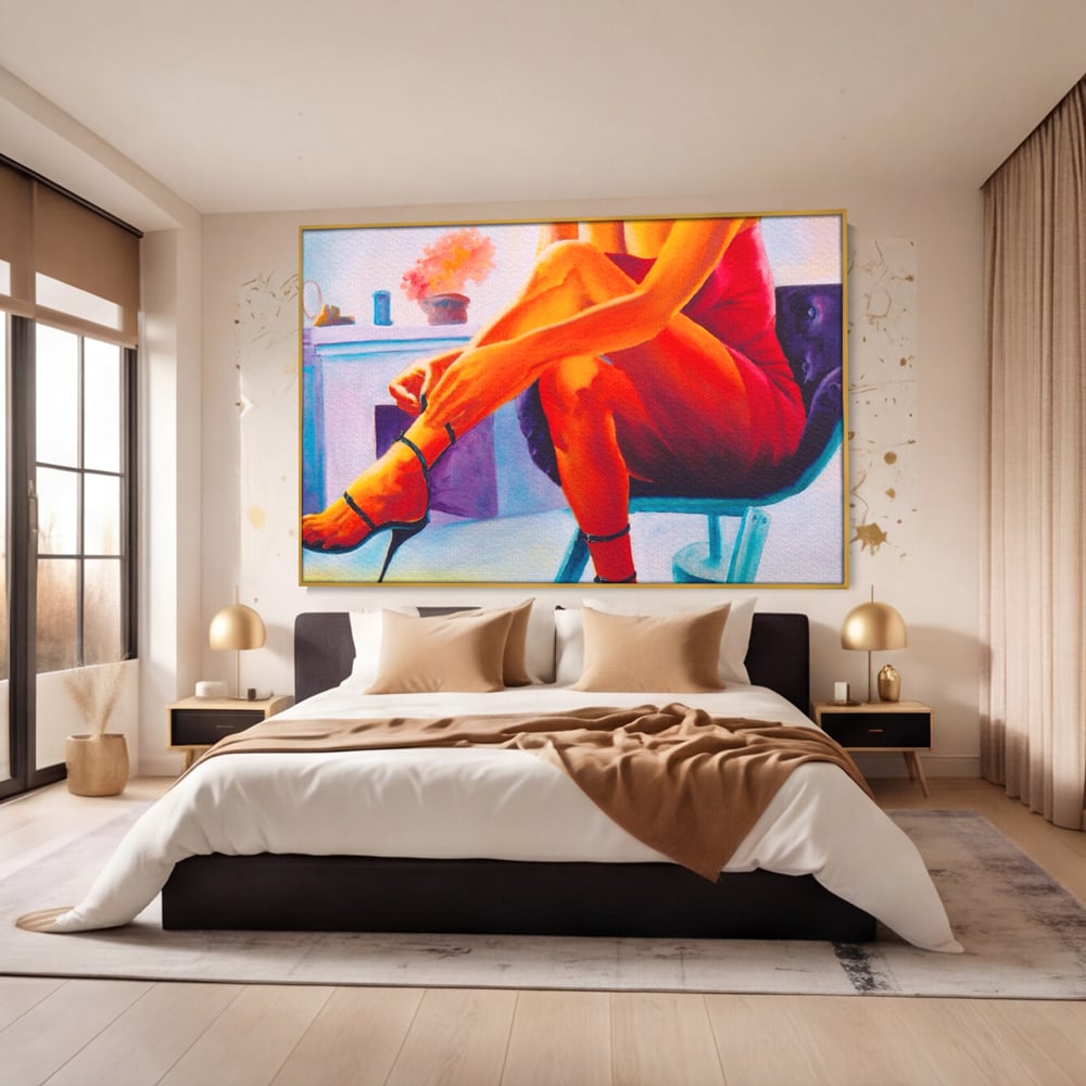 Tablou Canvas Premium, LuxCanva® A1368, Sexy Legs , Living, Femeie, Picioare, Frumusete, Senzual, Dressing, Culori Vibrante