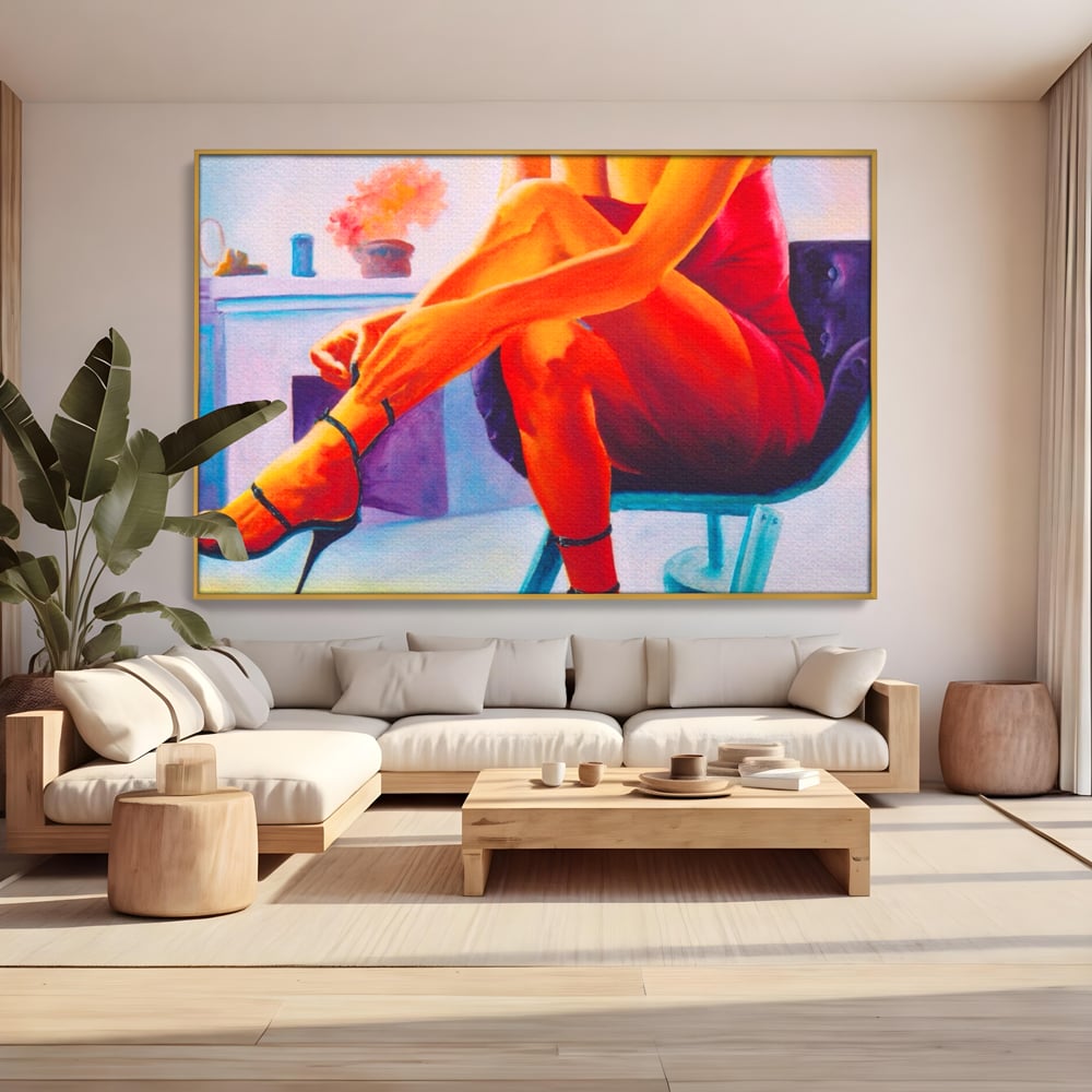 Tablou Canvas Premium, LuxCanva® A1368, Sexy Legs , Living, Femeie, Picioare, Frumusete, Senzual, Dressing, Culori Vibrante