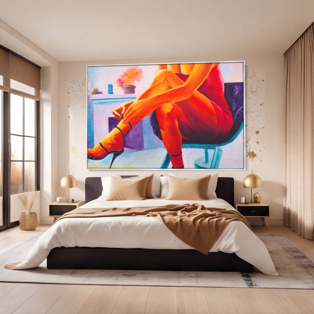 Tablou Canvas Premium, LuxCanva® A1368, Sexy Legs , Living, Femeie, Picioare, Frumusete, Senzual, Dressing, Culori Vibrante