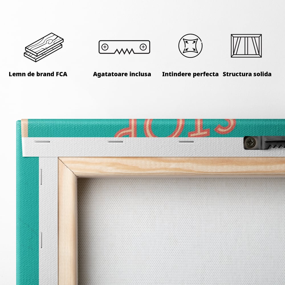 Tablou Canvas Premium LuxCanva® A1370, Stop Wishing, Start Doing , Birou, Succes, Motivatie, Munca, Dorinta, Culori Vibrante