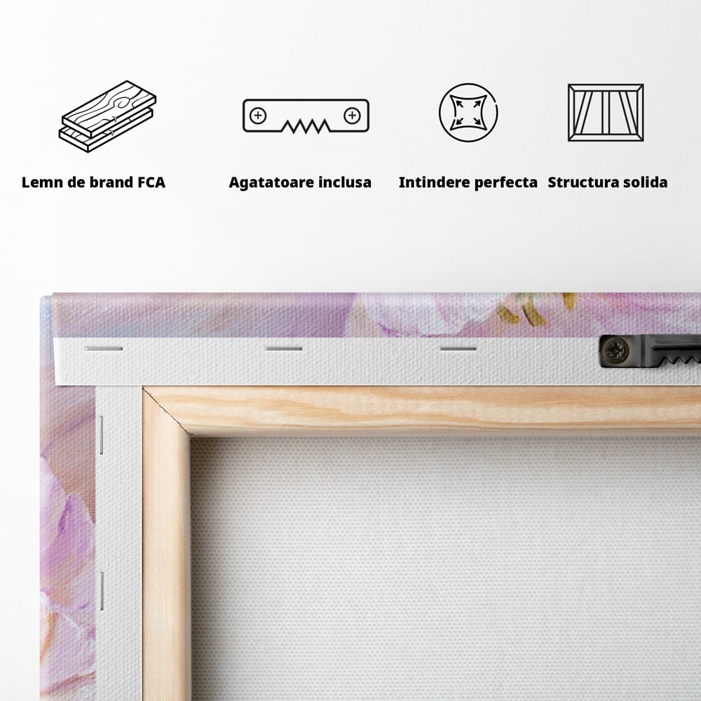 Tablou Canvas Premium LuxCanva® A1371, Pink Tulip , Dormitor, Lalea, Floare, Planta, Living, Culori Vibrante