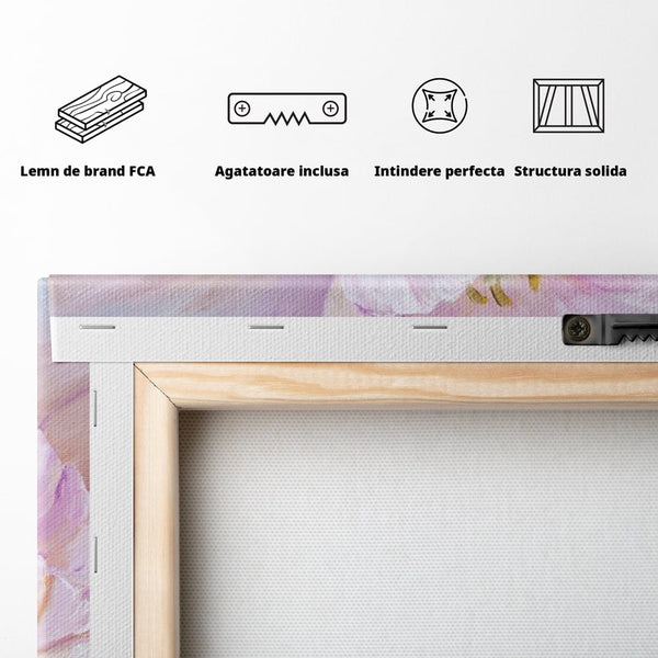 Tablou Canvas Premium LuxCanva® A1371, Pink Tulip , Dormitor, Lalea, Floare, Planta, Living, Culori Vibrante
