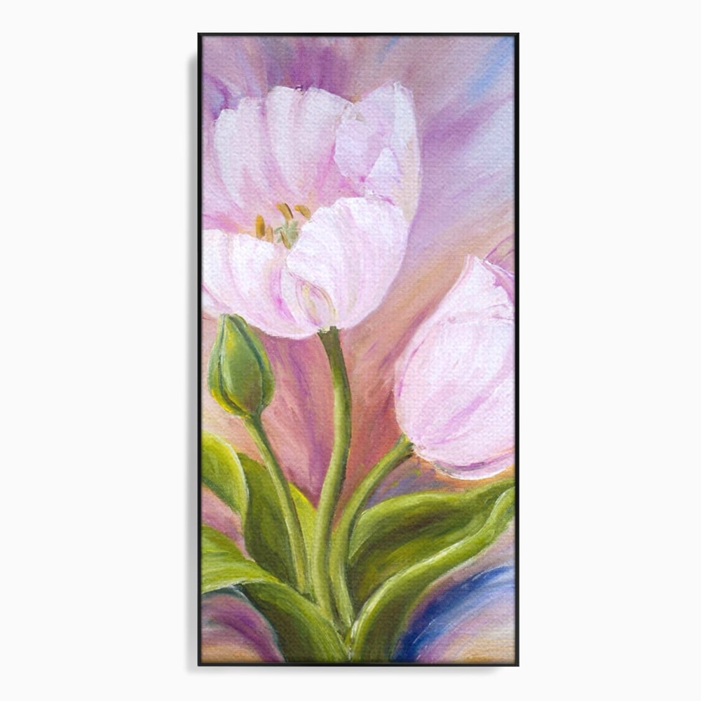 Tablou Canvas Premium LuxCanva® A1371, Pink Tulip , Dormitor, Lalea, Floare, Planta, Living, Culori Vibrante