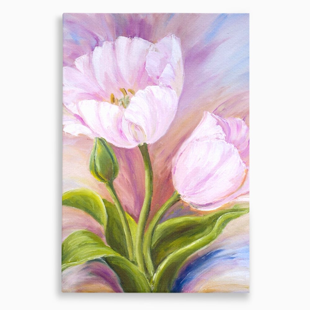 Tablou Canvas Premium LuxCanva® A1371, Pink Tulip , Dormitor, Lalea, Floare, Planta, Living, Culori Vibrante