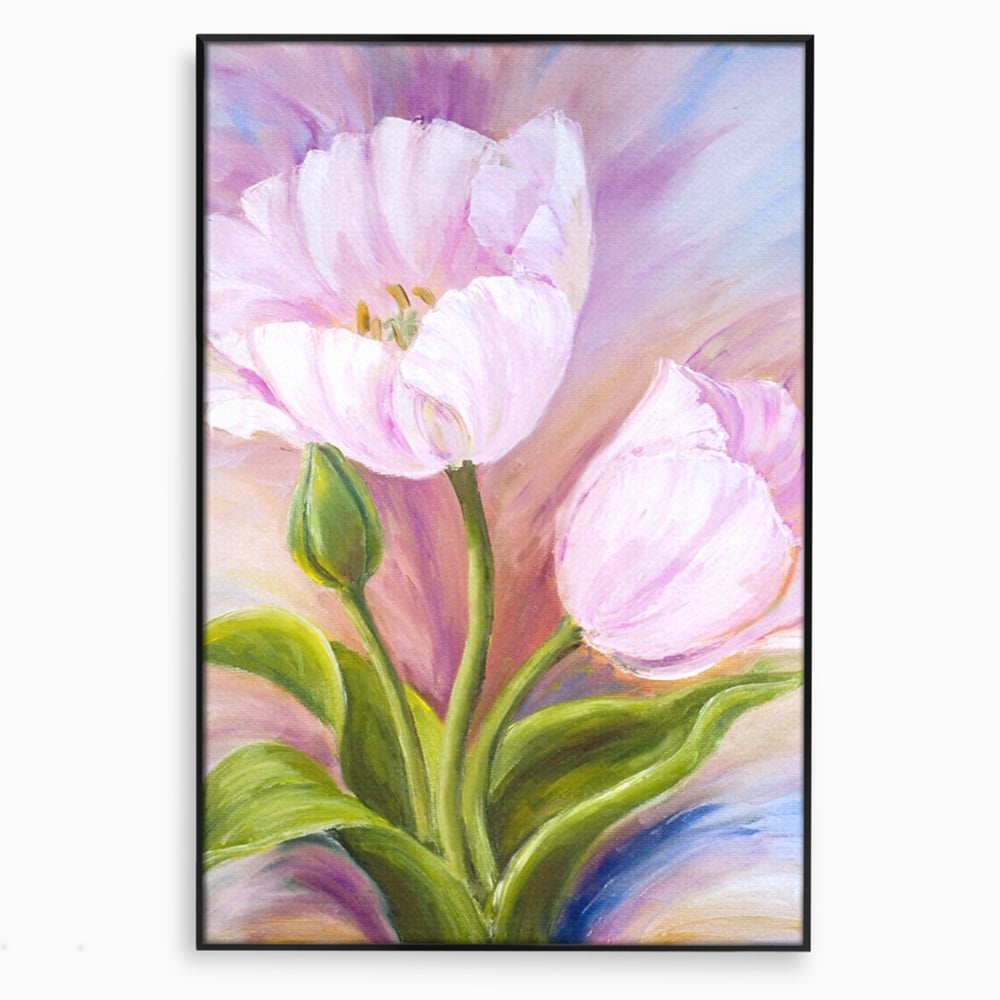 Tablou Canvas Premium LuxCanva® A1371, Pink Tulip , Dormitor, Lalea, Floare, Planta, Living, Culori Vibrante