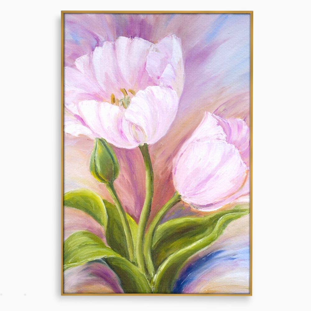 Tablou Canvas Premium LuxCanva® A1371, Pink Tulip , Dormitor, Lalea, Floare, Planta, Living, Culori Vibrante