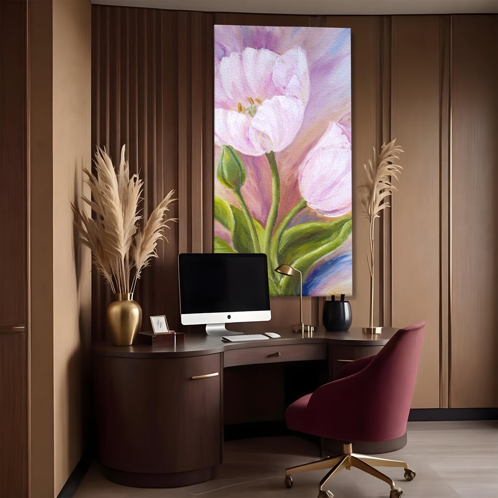 Tablou Canvas Premium LuxCanva® A1371, Pink Tulip , Dormitor, Lalea, Floare, Planta, Living, Culori Vibrante