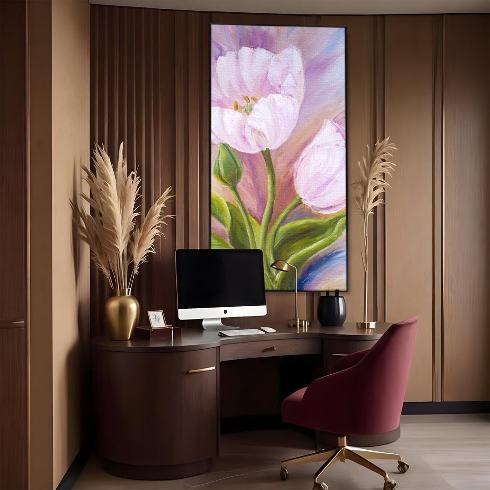 Tablou Canvas Premium LuxCanva® A1371, Pink Tulip , Dormitor, Lalea, Floare, Planta, Living, Culori Vibrante