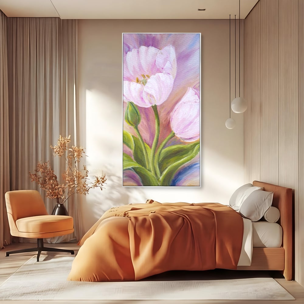 Tablou Canvas Premium LuxCanva® A1371, Pink Tulip , Dormitor, Lalea, Floare, Planta, Living, Culori Vibrante