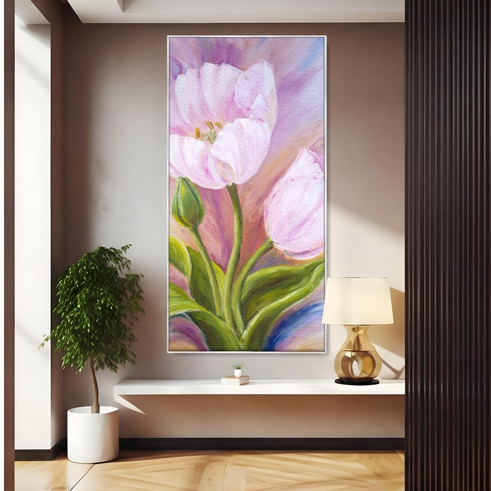 Tablou Canvas Premium LuxCanva® A1371, Pink Tulip , Dormitor, Lalea, Floare, Planta, Living, Culori Vibrante