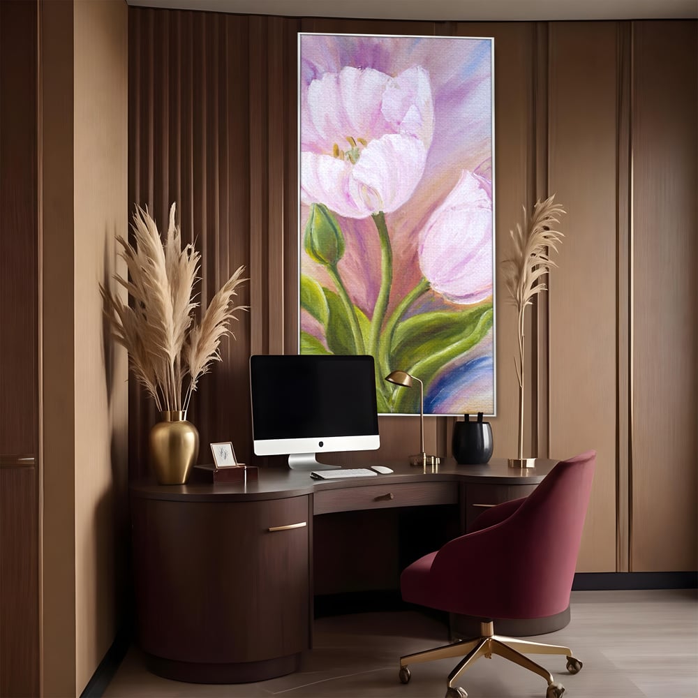Tablou Canvas Premium LuxCanva® A1371, Pink Tulip , Dormitor, Lalea, Floare, Planta, Living, Culori Vibrante