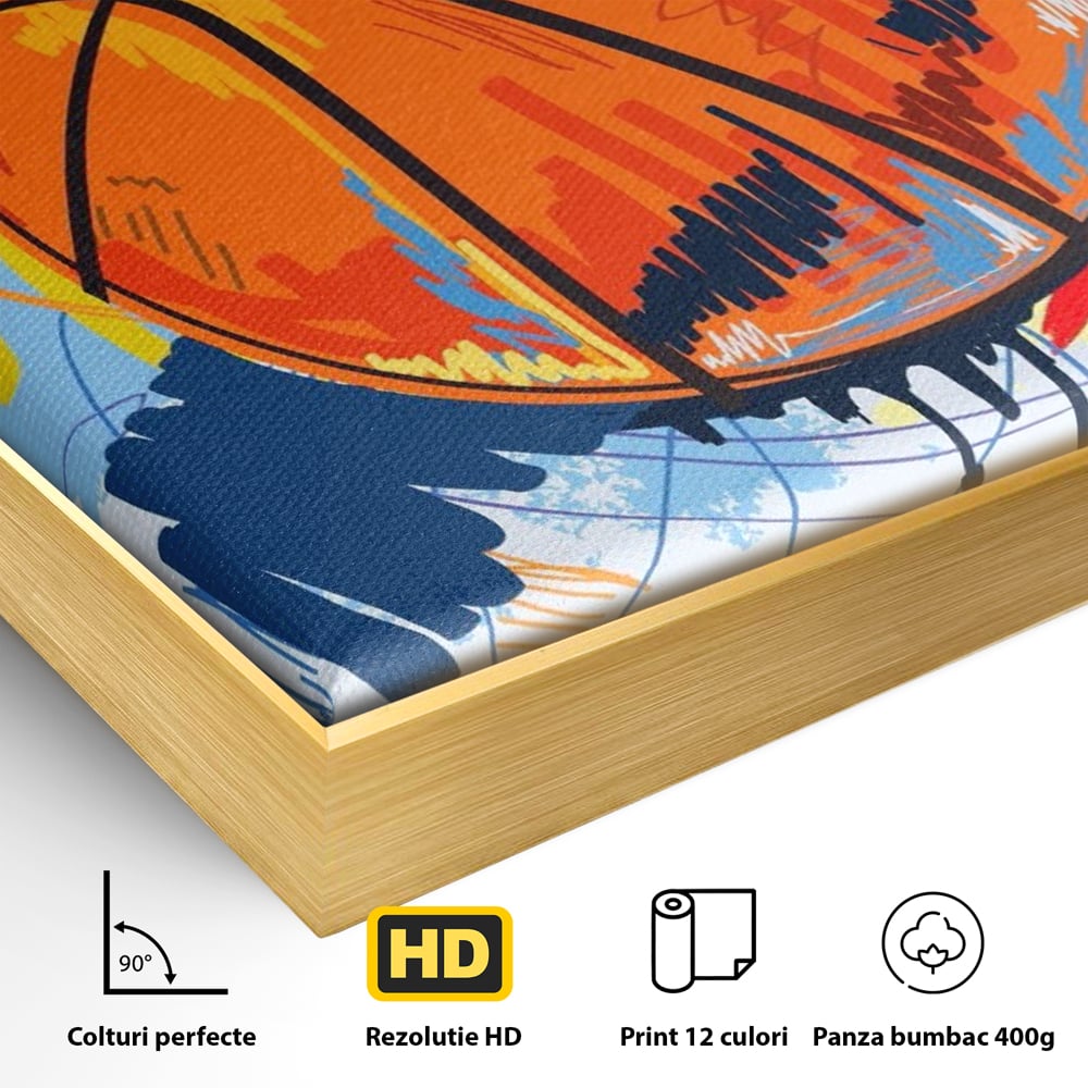 Tablou Canvas Premium LuxCanva® A1372, Basketball , Dormitor, Minge, Sport, Baschet, Camera Copil, NBA, Culori Vibrante