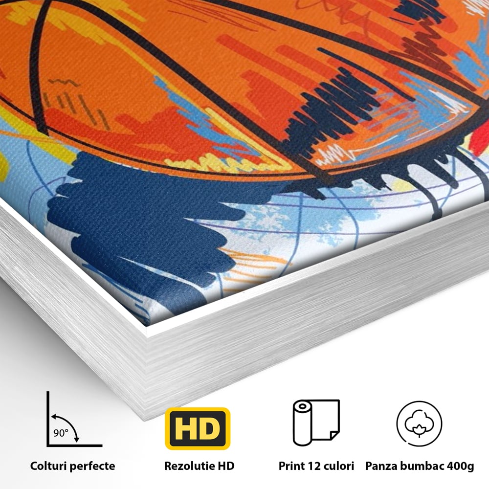Tablou Canvas Premium LuxCanva® A1372, Basketball , Dormitor, Minge, Sport, Baschet, Camera Copil, NBA, Culori Vibrante
