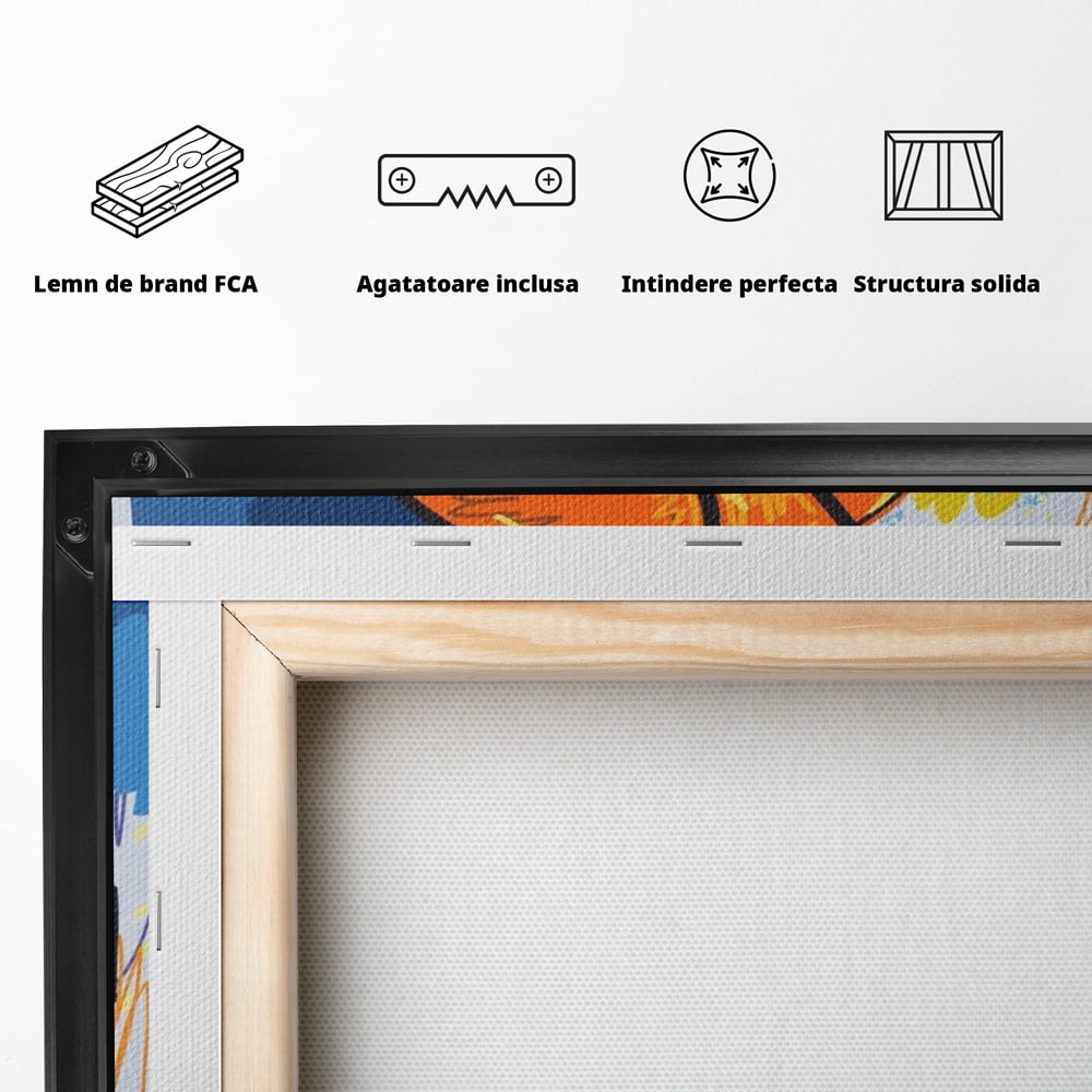 Tablou Canvas Premium LuxCanva® A1372, Basketball , Dormitor, Minge, Sport, Baschet, Camera Copil, NBA, Culori Vibrante