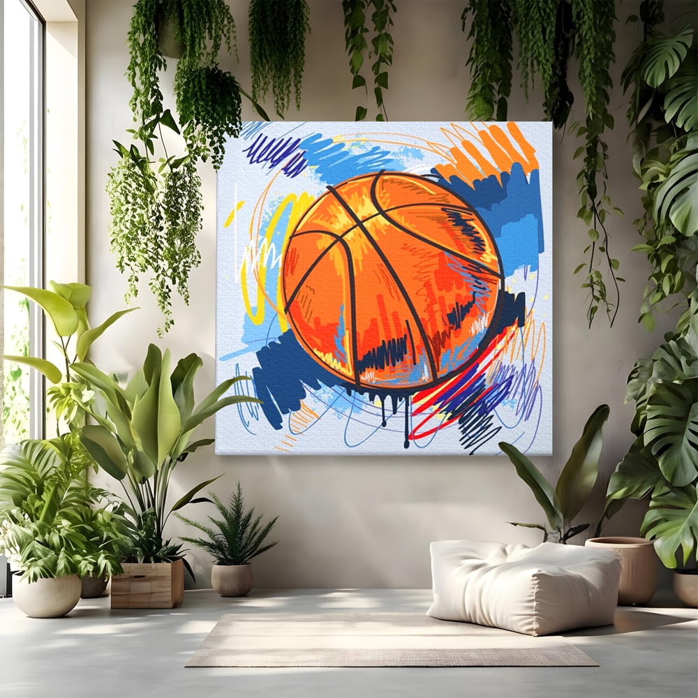 Tablou Canvas Premium LuxCanva® A1372, Basketball , Dormitor, Minge, Sport, Baschet, Camera Copil, NBA, Culori Vibrante
