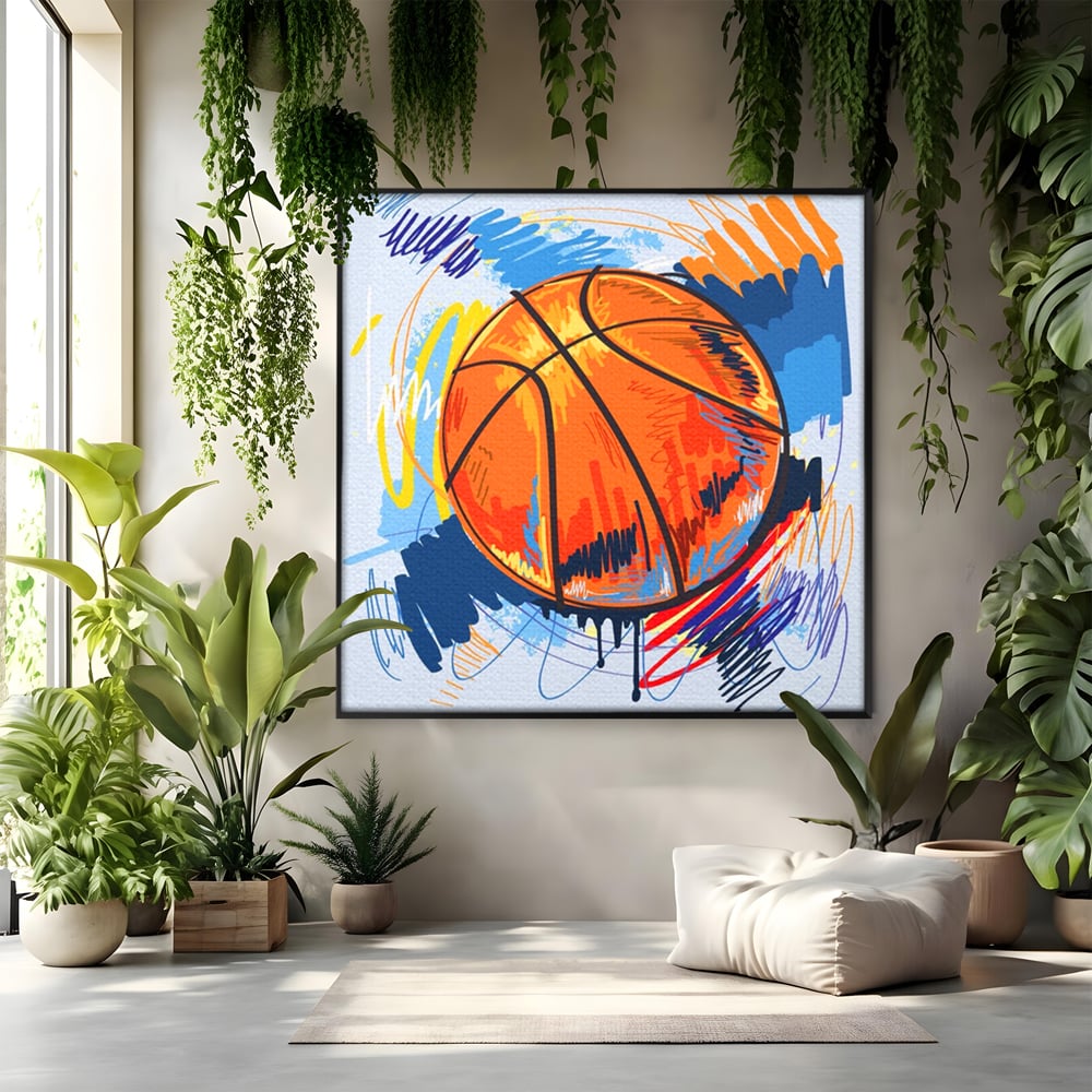 Tablou Canvas Premium LuxCanva® A1372, Basketball , Dormitor, Minge, Sport, Baschet, Camera Copil, NBA, Culori Vibrante