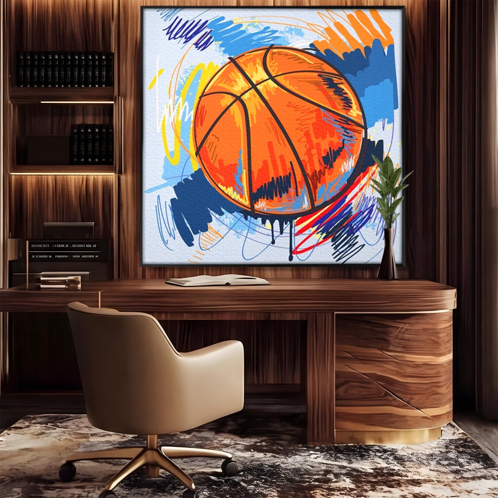 Tablou Canvas Premium LuxCanva® A1372, Basketball , Dormitor, Minge, Sport, Baschet, Camera Copil, NBA, Culori Vibrante