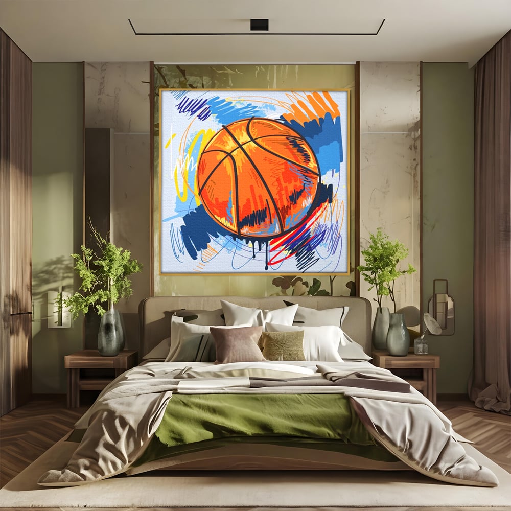 Tablou Canvas Premium LuxCanva® A1372, Basketball , Dormitor, Minge, Sport, Baschet, Camera Copil, NBA, Culori Vibrante