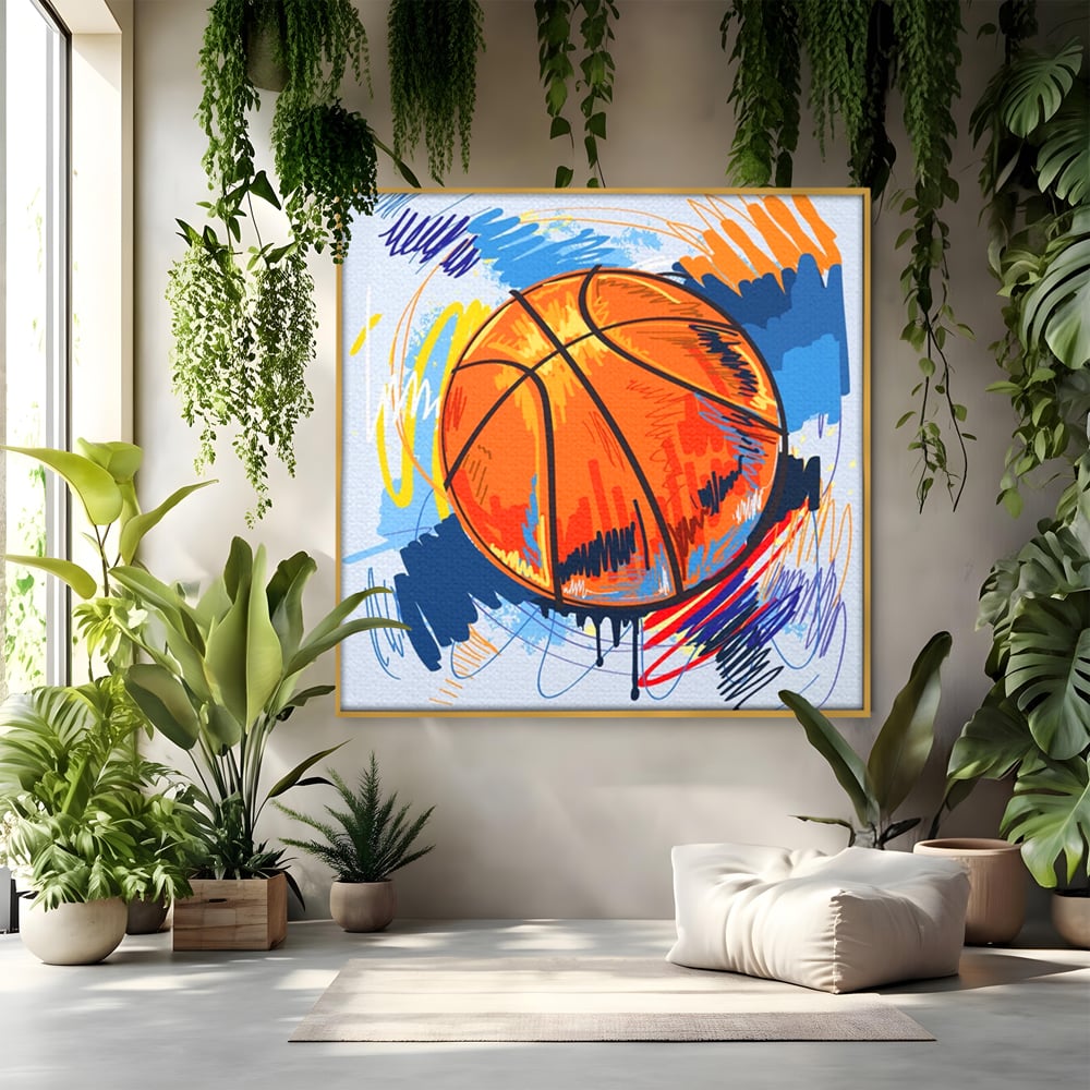 Tablou Canvas Premium LuxCanva® A1372, Basketball , Dormitor, Minge, Sport, Baschet, Camera Copil, NBA, Culori Vibrante
