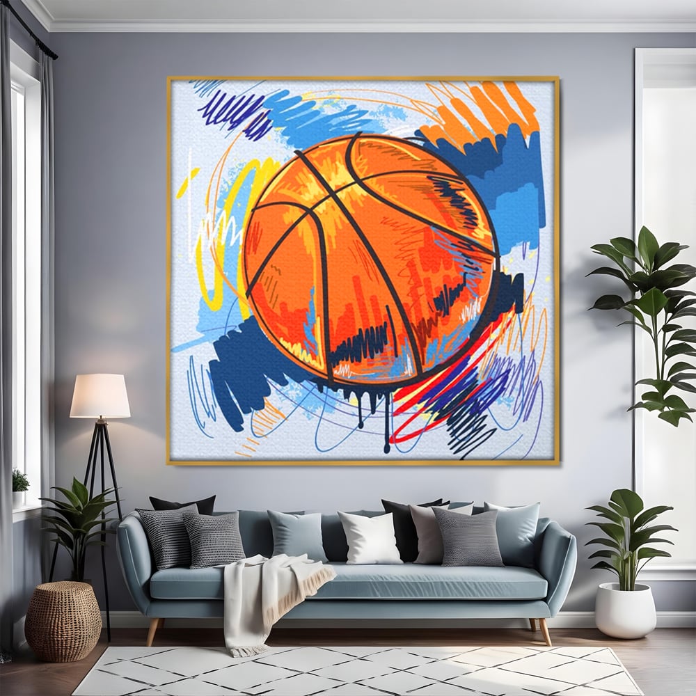 Tablou Canvas Premium LuxCanva® A1372, Basketball , Dormitor, Minge, Sport, Baschet, Camera Copil, NBA, Culori Vibrante