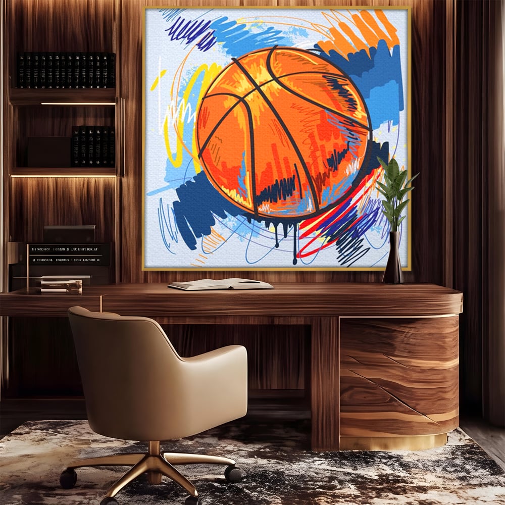 Tablou Canvas Premium LuxCanva® A1372, Basketball , Dormitor, Minge, Sport, Baschet, Camera Copil, NBA, Culori Vibrante