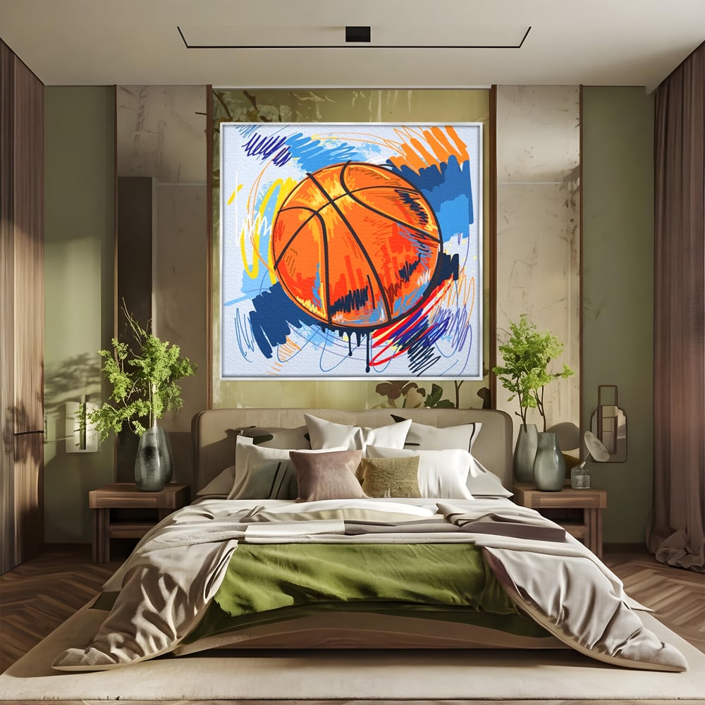 Tablou Canvas Premium LuxCanva® A1372, Basketball , Dormitor, Minge, Sport, Baschet, Camera Copil, NBA, Culori Vibrante
