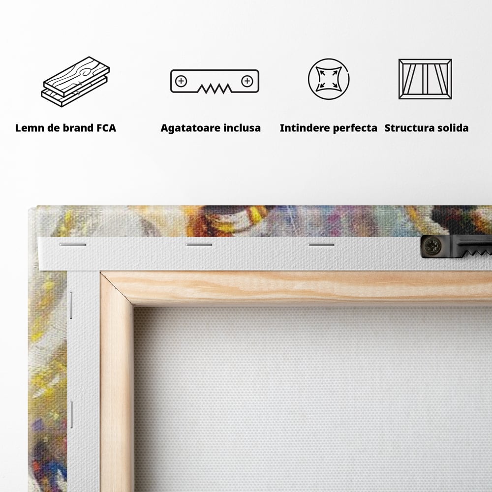 Tablou Canvas Premium LuxCanva® A1374, Fata Cu Vioara , Dormitor, Femeie, Instrument, Muzica, Statuie, Dressing, Culori Vibrante