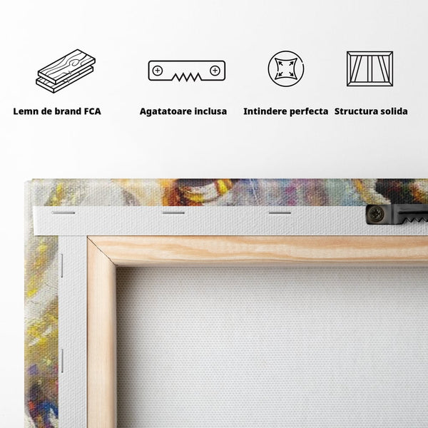 Tablou Canvas Premium LuxCanva® A1374, Fata Cu Vioara , Dormitor, Femeie, Instrument, Muzica, Statuie, Dressing, Culori Vibrante