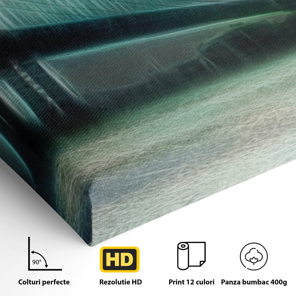 Tablou Canvas Premium LuxCanva® A1375, Podul , Dormitor, Furtuna, Ploaie, Fulgere, Living, Culori Vibrante