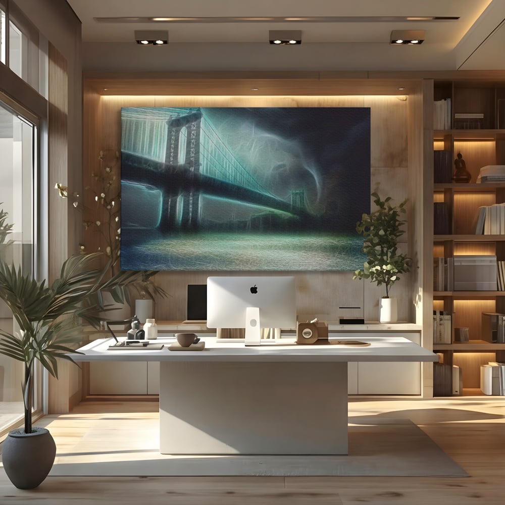 Tablou Canvas Premium LuxCanva® A1375, Podul , Dormitor, Furtuna, Ploaie, Fulgere, Living, Culori Vibrante