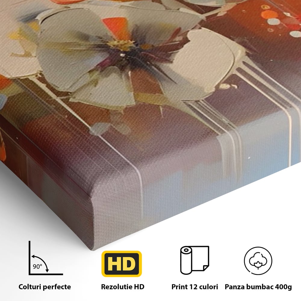 Leinwandbilder Premium LuxCanva® A1376, Gemalte Blumen , Schlafzimmer, Blumen, Gemälde, Natur, Dekorativ, Wohnen, Wohnzimmer, Lebendige Farben