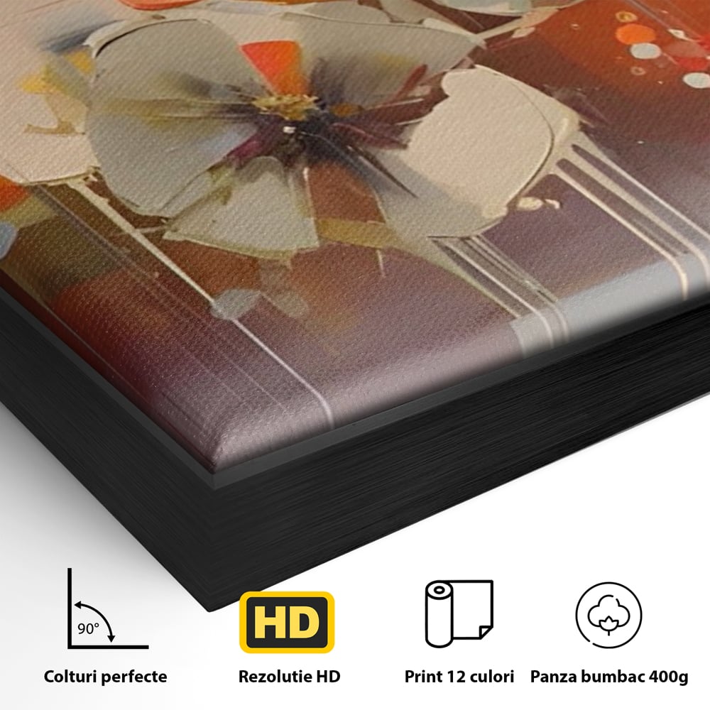Leinwandbilder Premium LuxCanva® A1376, Gemalte Blumen , Schlafzimmer, Blumen, Gemälde, Natur, Dekorativ, Wohnen, Wohnzimmer, Lebendige Farben