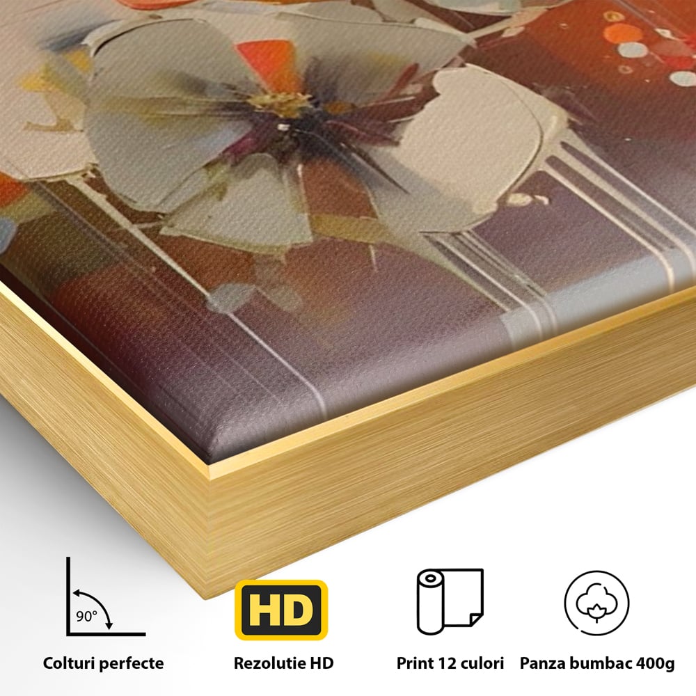 Leinwandbilder Premium LuxCanva® A1376, Gemalte Blumen , Schlafzimmer, Blumen, Gemälde, Natur, Dekorativ, Wohnen, Wohnzimmer, Lebendige Farben