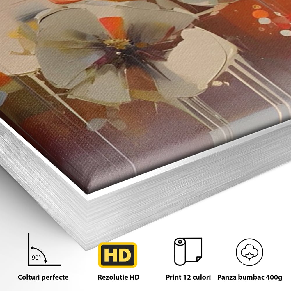 Leinwandbilder Premium LuxCanva® A1376, Gemalte Blumen , Schlafzimmer, Blumen, Gemälde, Natur, Dekorativ, Wohnen, Wohnzimmer, Lebendige Farben