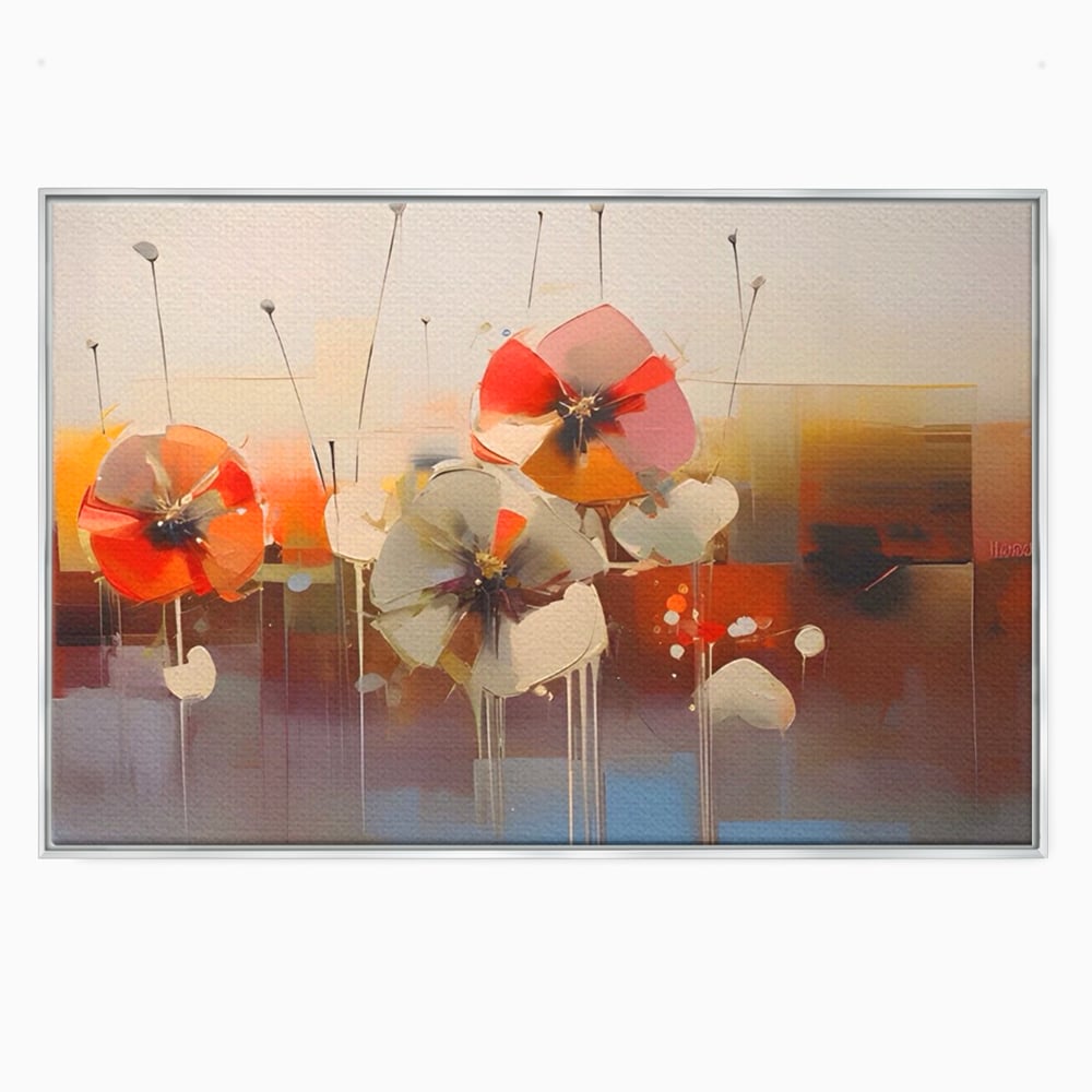 Leinwandbilder Premium LuxCanva® A1376, Gemalte Blumen , Schlafzimmer, Blumen, Gemälde, Natur, Dekorativ, Wohnen, Wohnzimmer, Lebendige Farben