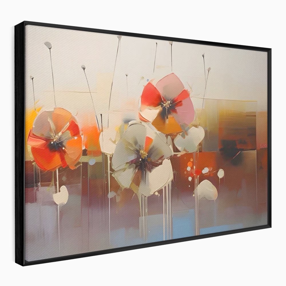 Leinwandbilder Premium LuxCanva® A1376, Gemalte Blumen , Schlafzimmer, Blumen, Gemälde, Natur, Dekorativ, Wohnen, Wohnzimmer, Lebendige Farben