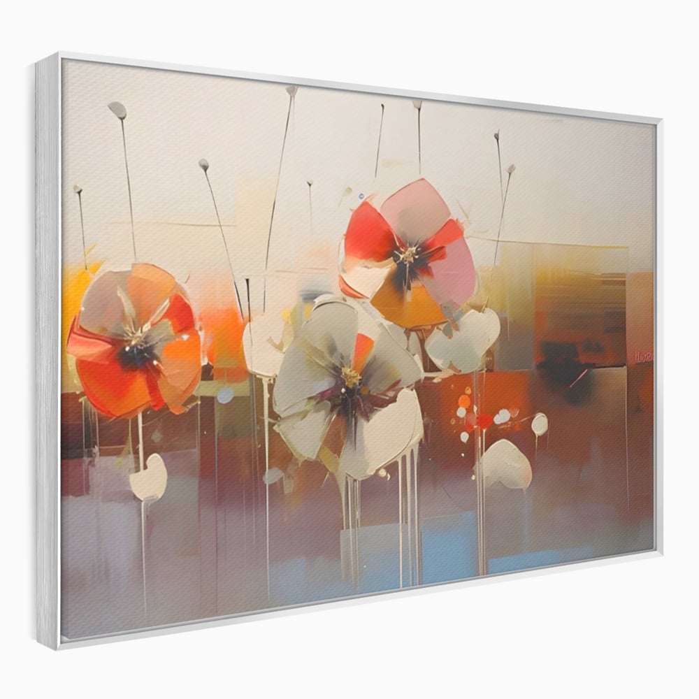Leinwandbilder Premium LuxCanva® A1376, Gemalte Blumen , Schlafzimmer, Blumen, Gemälde, Natur, Dekorativ, Wohnen, Wohnzimmer, Lebendige Farben