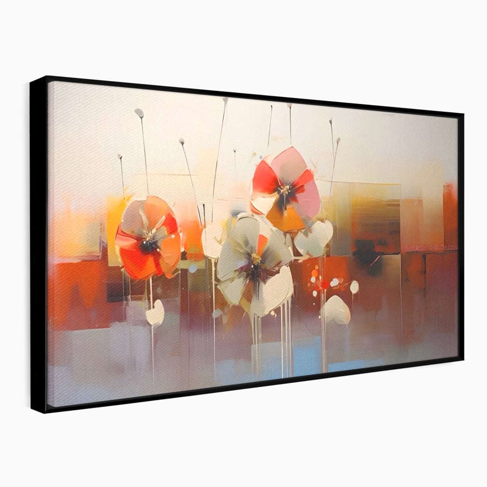 Leinwandbilder Premium LuxCanva® A1376, Gemalte Blumen , Schlafzimmer, Blumen, Gemälde, Natur, Dekorativ, Wohnen, Wohnzimmer, Lebendige Farben
