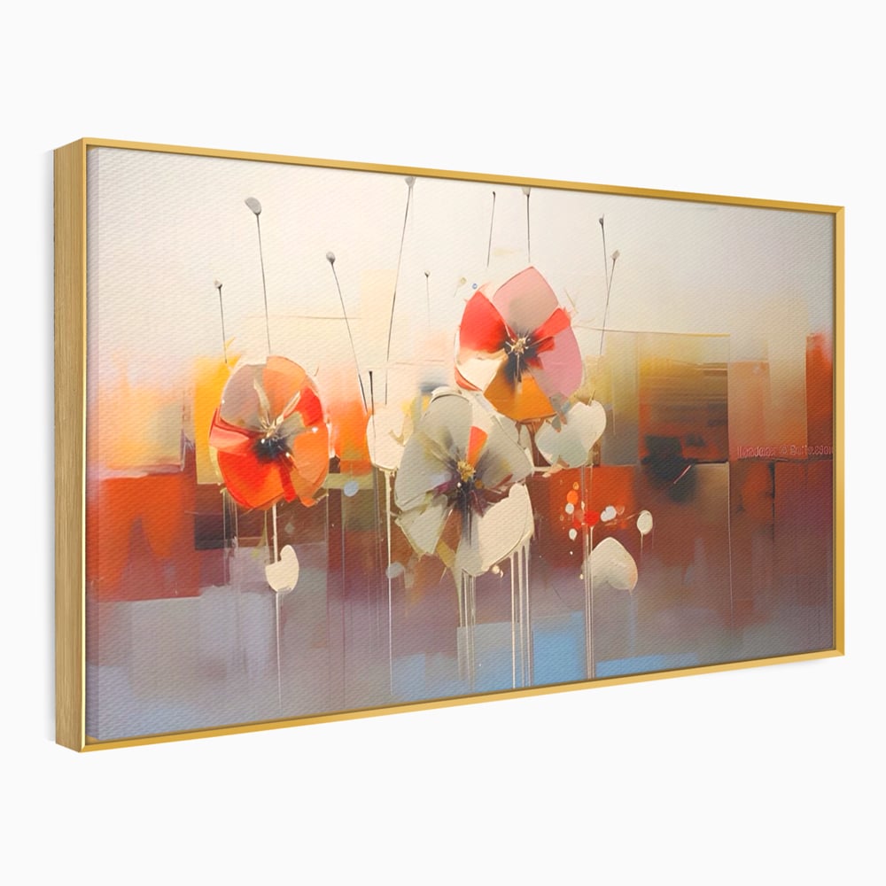 Leinwandbilder Premium LuxCanva® A1376, Gemalte Blumen , Schlafzimmer, Blumen, Gemälde, Natur, Dekorativ, Wohnen, Wohnzimmer, Lebendige Farben