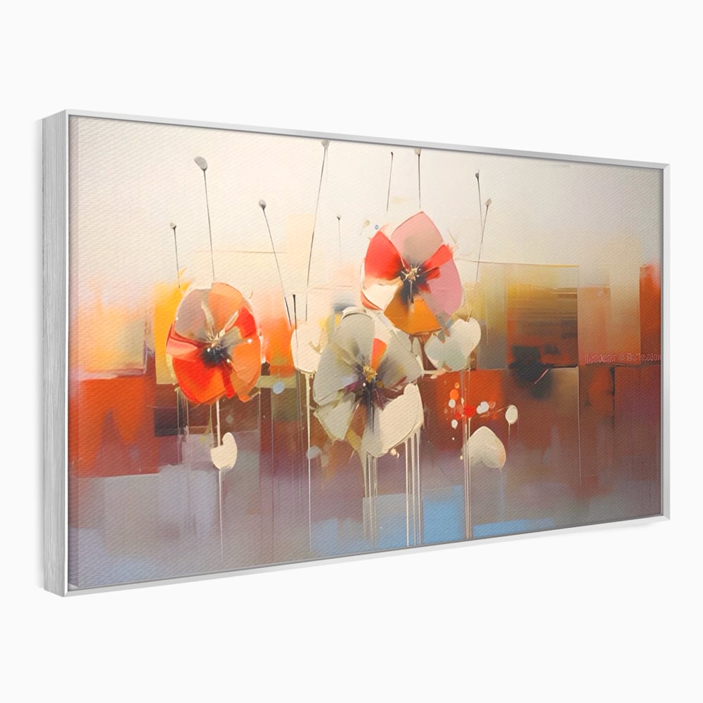 Leinwandbilder Premium LuxCanva® A1376, Gemalte Blumen , Schlafzimmer, Blumen, Gemälde, Natur, Dekorativ, Wohnen, Wohnzimmer, Lebendige Farben
