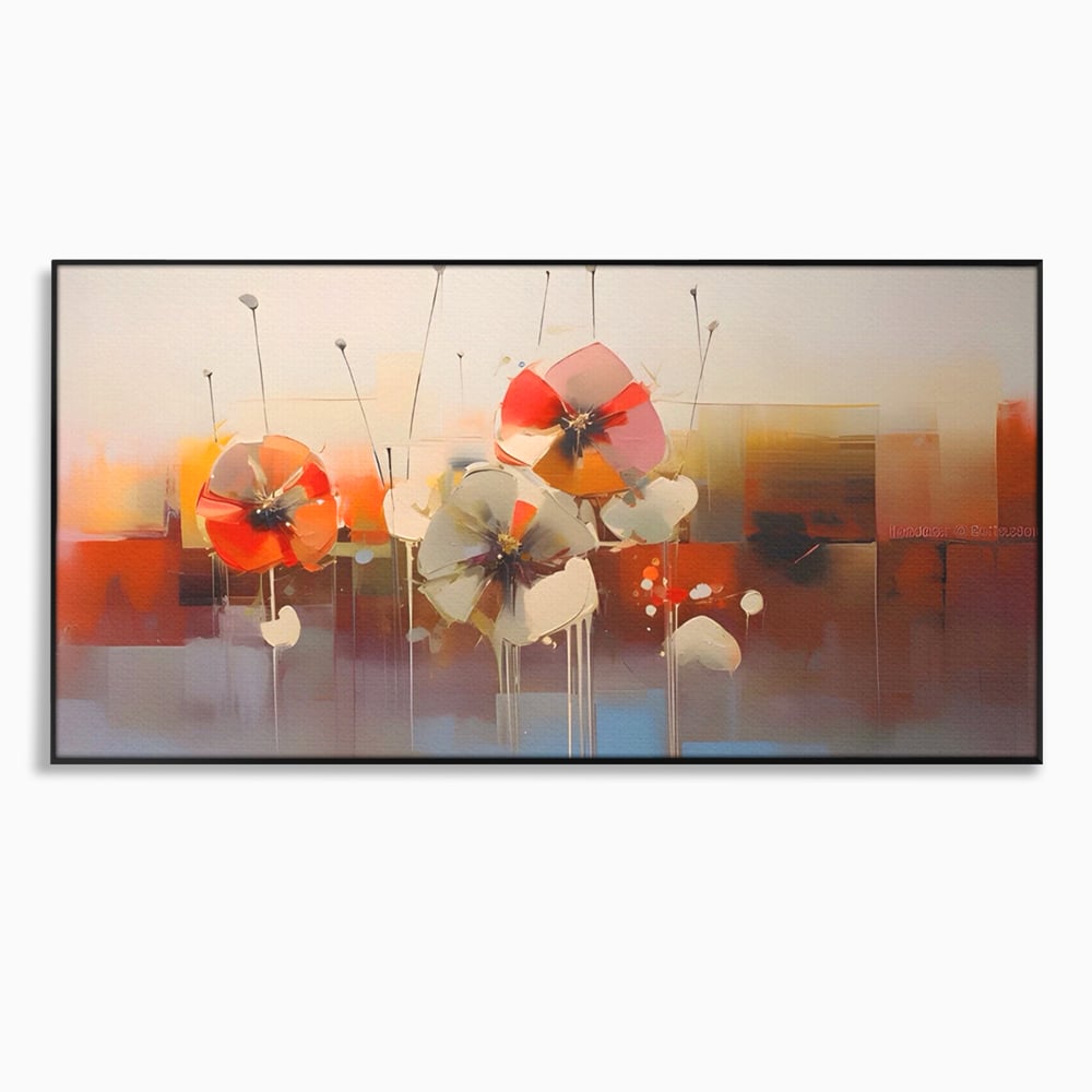 Leinwandbilder Premium LuxCanva® A1376, Gemalte Blumen , Schlafzimmer, Blumen, Gemälde, Natur, Dekorativ, Wohnen, Wohnzimmer, Lebendige Farben