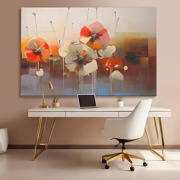 Leinwandbilder Premium LuxCanva® A1376, Gemalte Blumen , Schlafzimmer, Blumen, Gemälde, Natur, Dekorativ, Wohnen, Wohnzimmer, Lebendige Farben