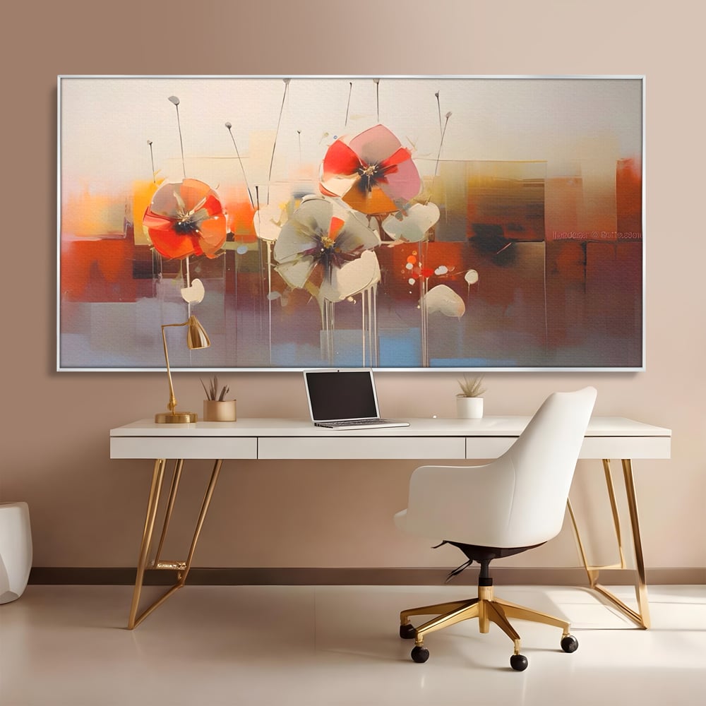 Leinwandbilder Premium LuxCanva® A1376, Gemalte Blumen , Schlafzimmer, Blumen, Gemälde, Natur, Dekorativ, Wohnen, Wohnzimmer, Lebendige Farben