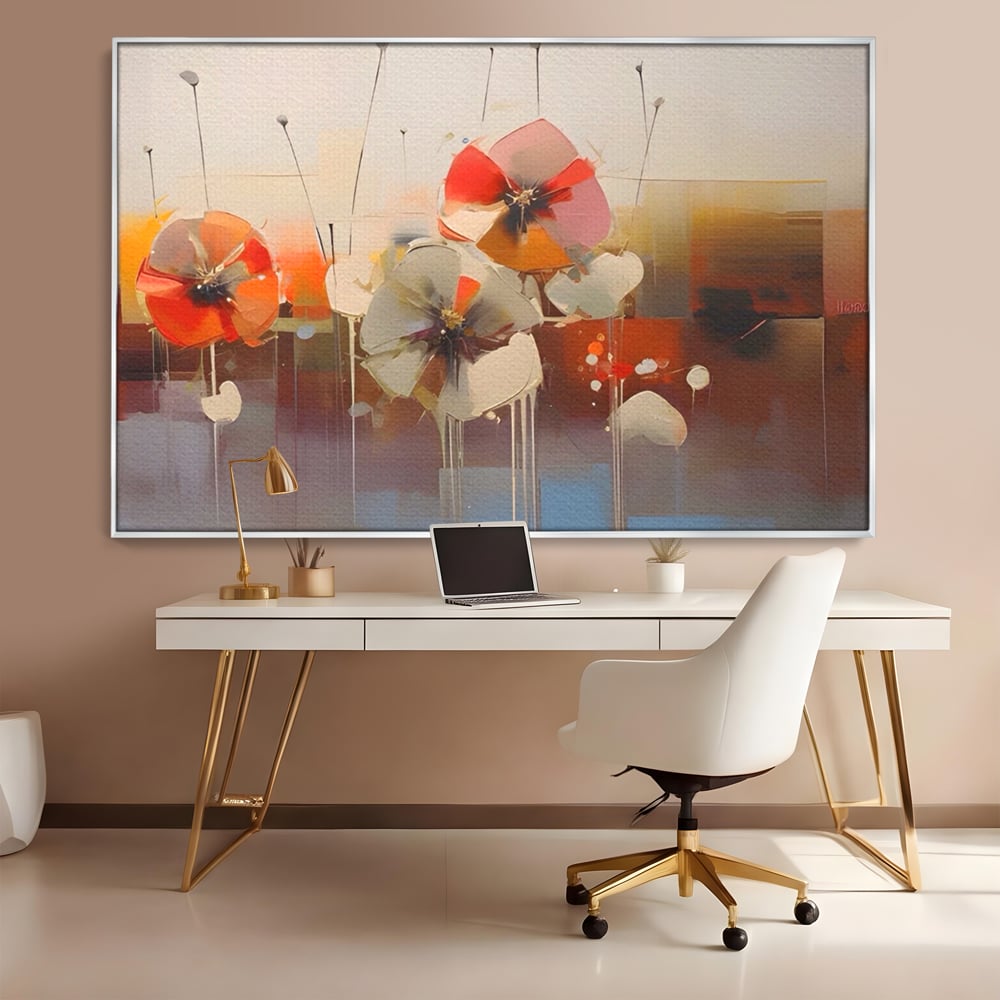 Leinwandbilder Premium LuxCanva® A1376, Gemalte Blumen , Schlafzimmer, Blumen, Gemälde, Natur, Dekorativ, Wohnen, Wohnzimmer, Lebendige Farben