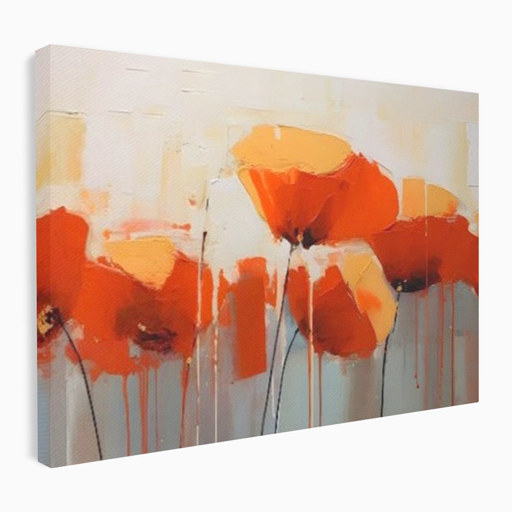 Tablou Canvas Premium LuxCanva® A1377, Red Flowers , Dormitor, Maci, Pictura, Flori, Decorativ, Living, Culori Vibrante