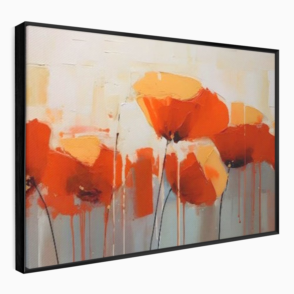 Tablou Canvas Premium LuxCanva® A1377, Red Flowers , Dormitor, Maci, Pictura, Flori, Decorativ, Living, Culori Vibrante